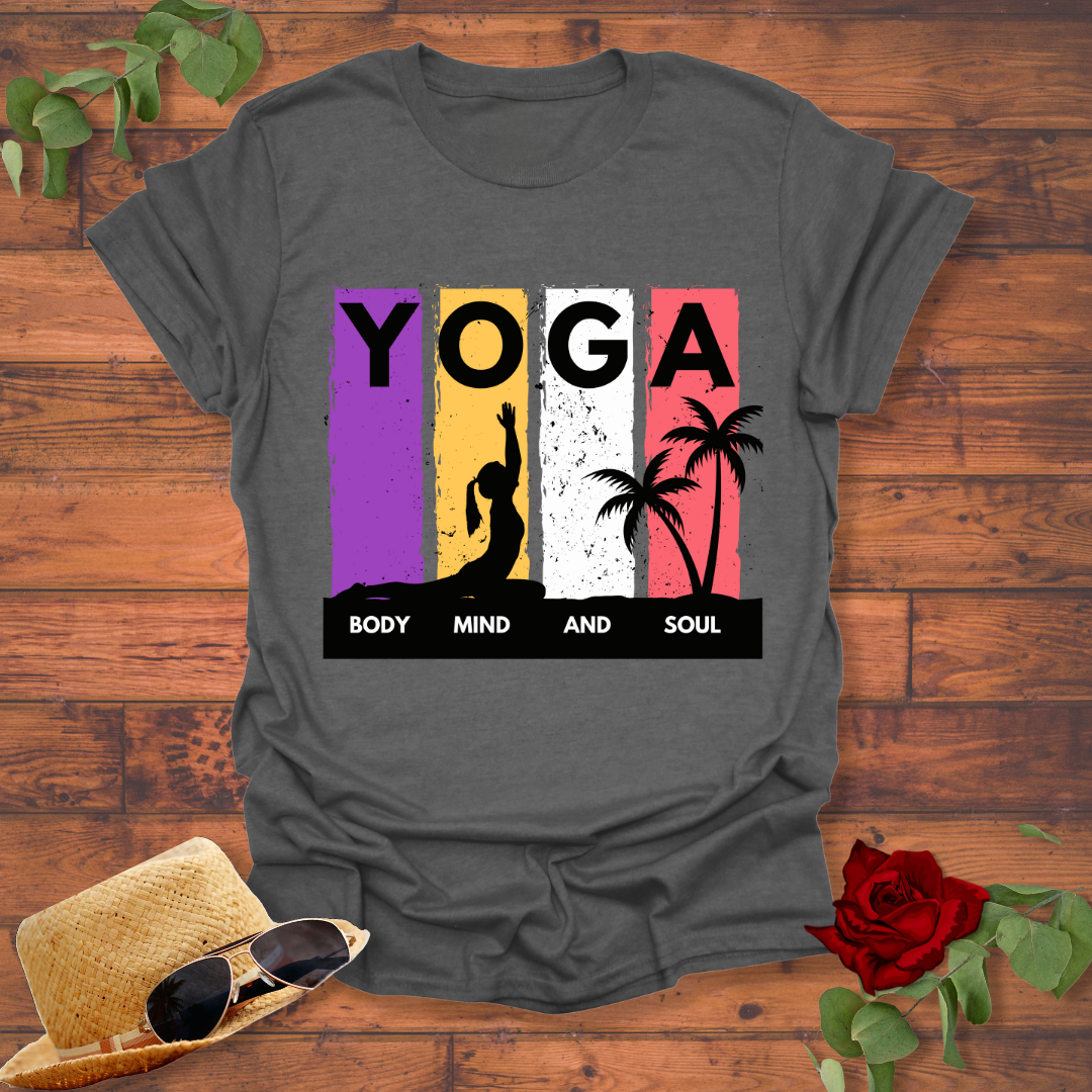 Body Mind Soul Yoga T-shirt | Peachy Mind Unisex 100% Cotton T-Shirt