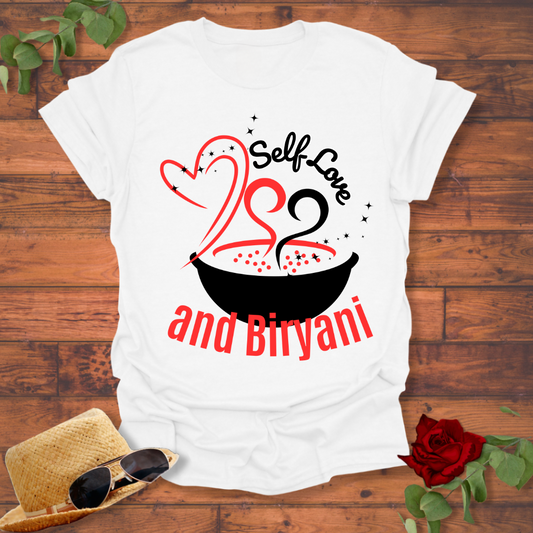 Self Love and Biryani T-shirt | Peachy Mind Unisex 100% Cotton T-Shirt