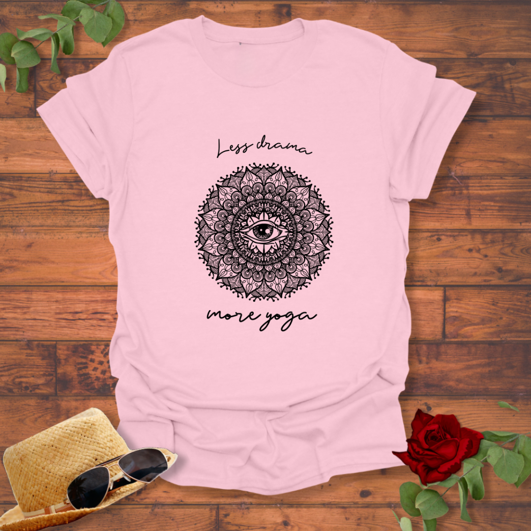 Less Drama More Yoga T-shirt | Peachy Mind Unisex 100% Cotton T-Shirt