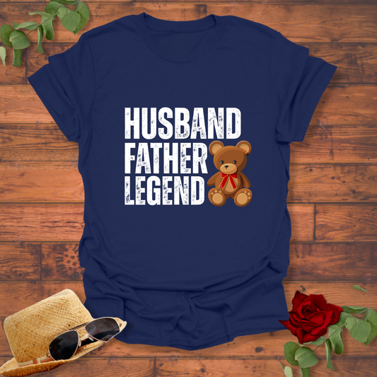 Husband Father Legend  T-shirt | Peachy Mind Unisex 100% Cotton T-Shirt