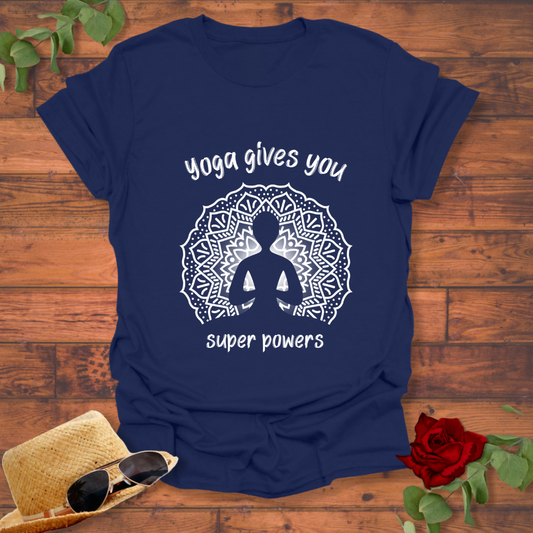 Yoga Gives You Super Powers T-shirt | Peachy Mind Unisex 100% Cotton T-Shirt