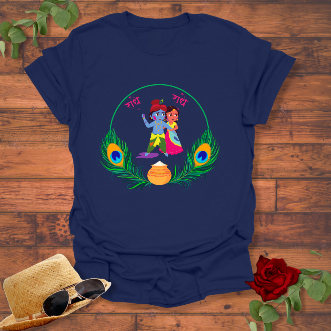 राधे-राधे  T-shirt | Peachy Mind Unisex 100% Cotton T-Shirt