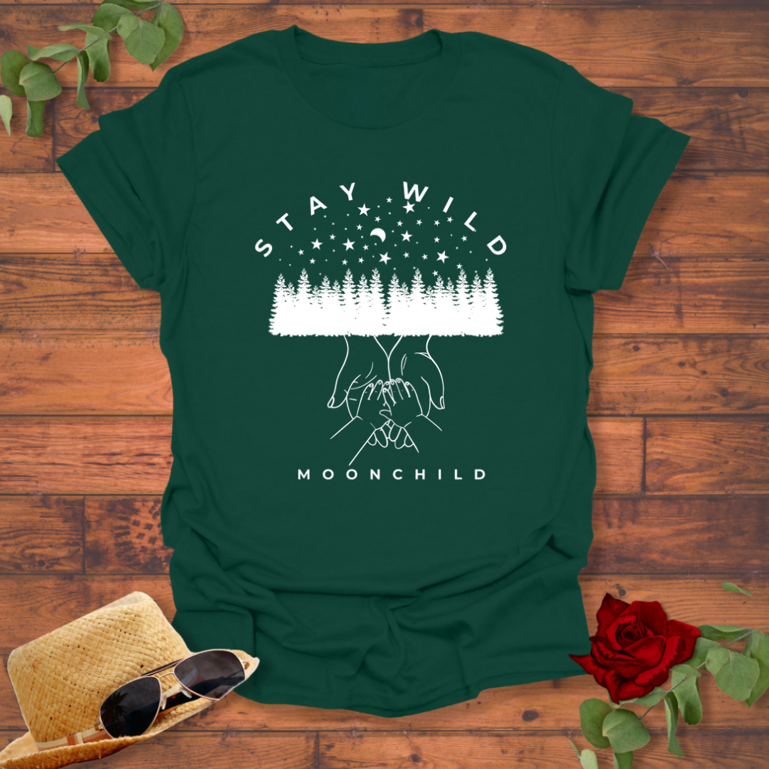 Stay Wild Moon Child T-shirt | Peachy Mind Unisex 100% Cotton T-Shirt