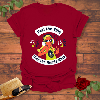 Ride The Melody Wave T-shirt | Peachy Mind Unisex 100% Cotton T-Shirt