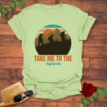 Take Me To The Highlands T-shirt | Peachy Mind Unisex 100% Cotton T-Shirt