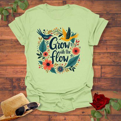 Grow With Flow T-shirt | Peachy Mind Unisex 100% Cotton T-Shirt