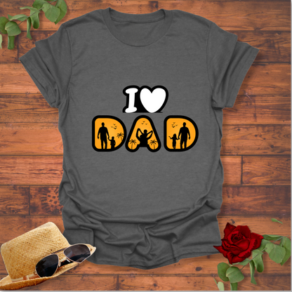 I Love DAD T-shirt | Peachy Mind Unisex 100% Cotton T-Shirt