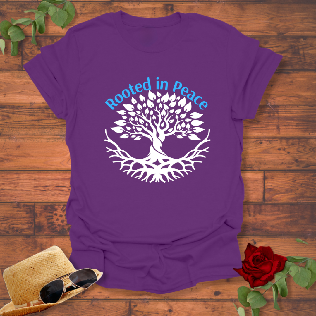 Rooted In Peace T-shirt | Peachy Mind Unisex 100% Cotton T-Shirt