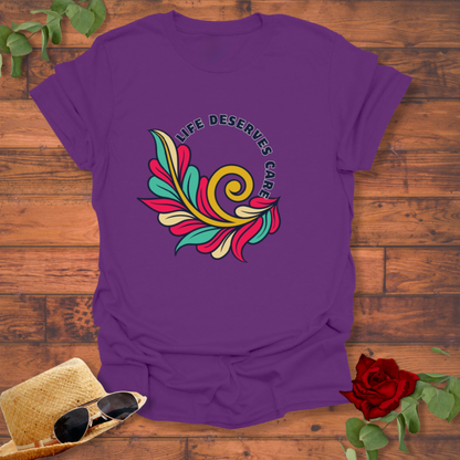 Life Deserves Care T-shirt | Peachy Mind Unisex 100% Cotton T-Shirt