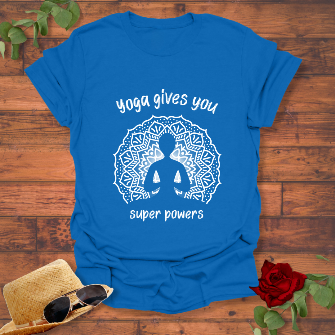 Yoga Gives You Super Powers T-shirt | Peachy Mind Unisex 100% Cotton T-Shirt