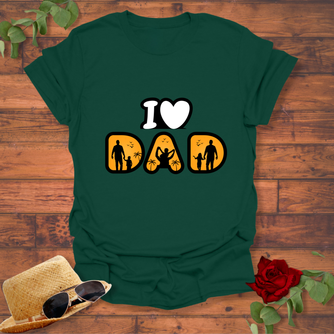 I Love DAD T-shirt | Peachy Mind Unisex 100% Cotton T-Shirt