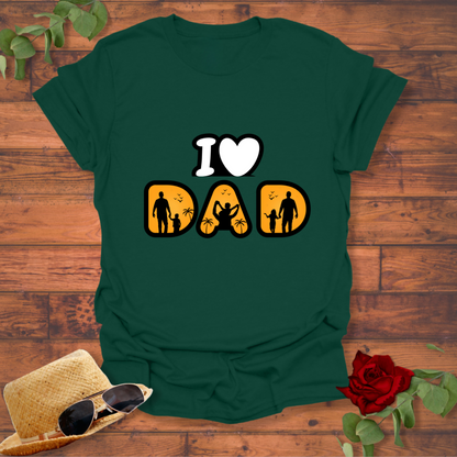 I Love DAD T-shirt | Peachy Mind Unisex 100% Cotton T-Shirt