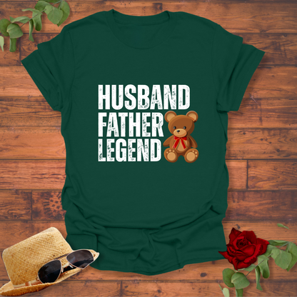 Husband Father Legend  T-shirt | Peachy Mind Unisex 100% Cotton T-Shirt