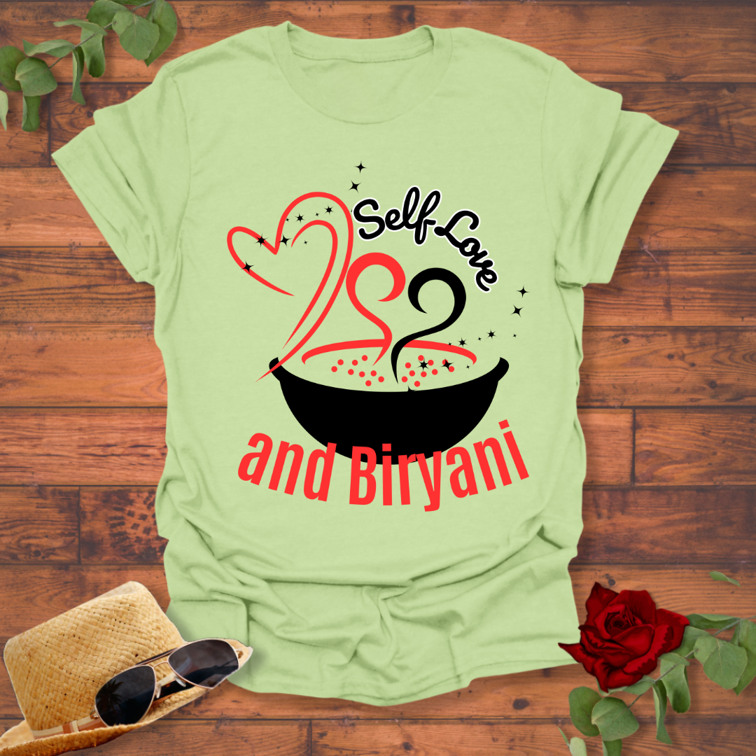 Self Love and Biryani T-shirt | Peachy Mind Unisex 100% Cotton T-Shirt