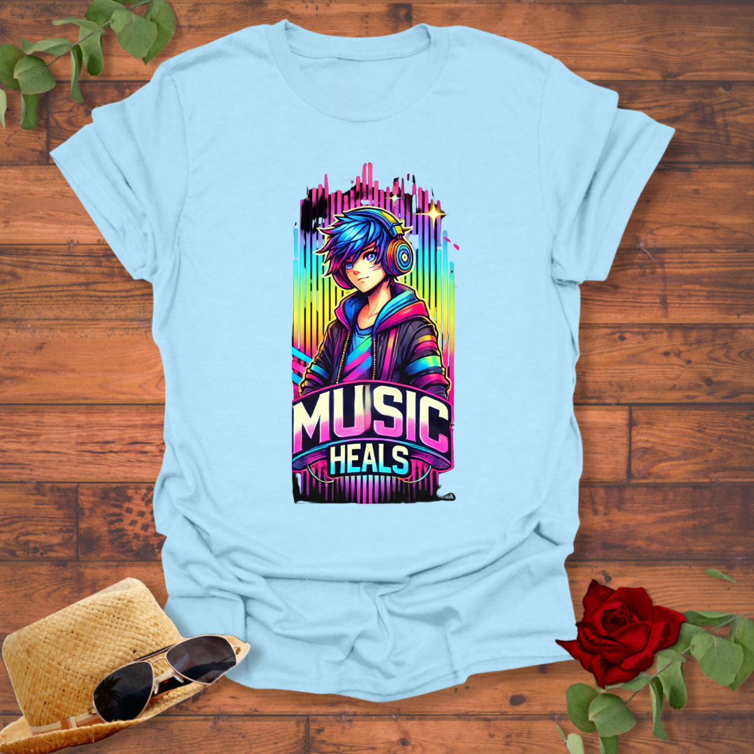 Music Heals T-shirt | Peachy Mind Unisex 100% Cotton T-Shirt