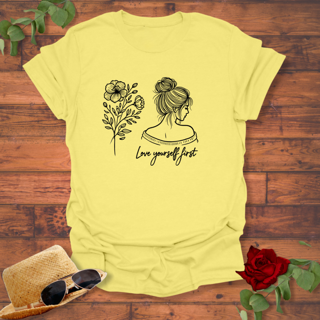 Love Yourself First T-shirt | Peachy Mind Unisex 100% Cotton T-Shirt