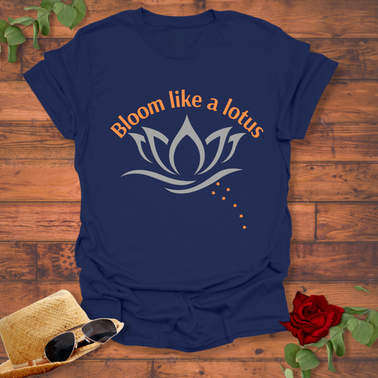 Bloom Like a Lotus T-shirt | Peachy Mind Unisex 100% Cotton T-Shirt