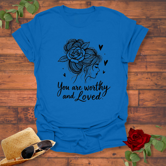 You Are Worthy and Loved T-shirt | Peachy Mind Unisex 100% Cotton T-Shirt