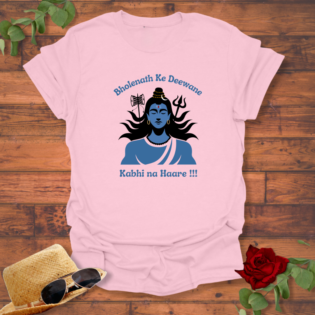 Bholenath Ke Deewane Kabhi Na Haare T-shirt | Peachy Mind Unisex 100% Cotton T-Shirt