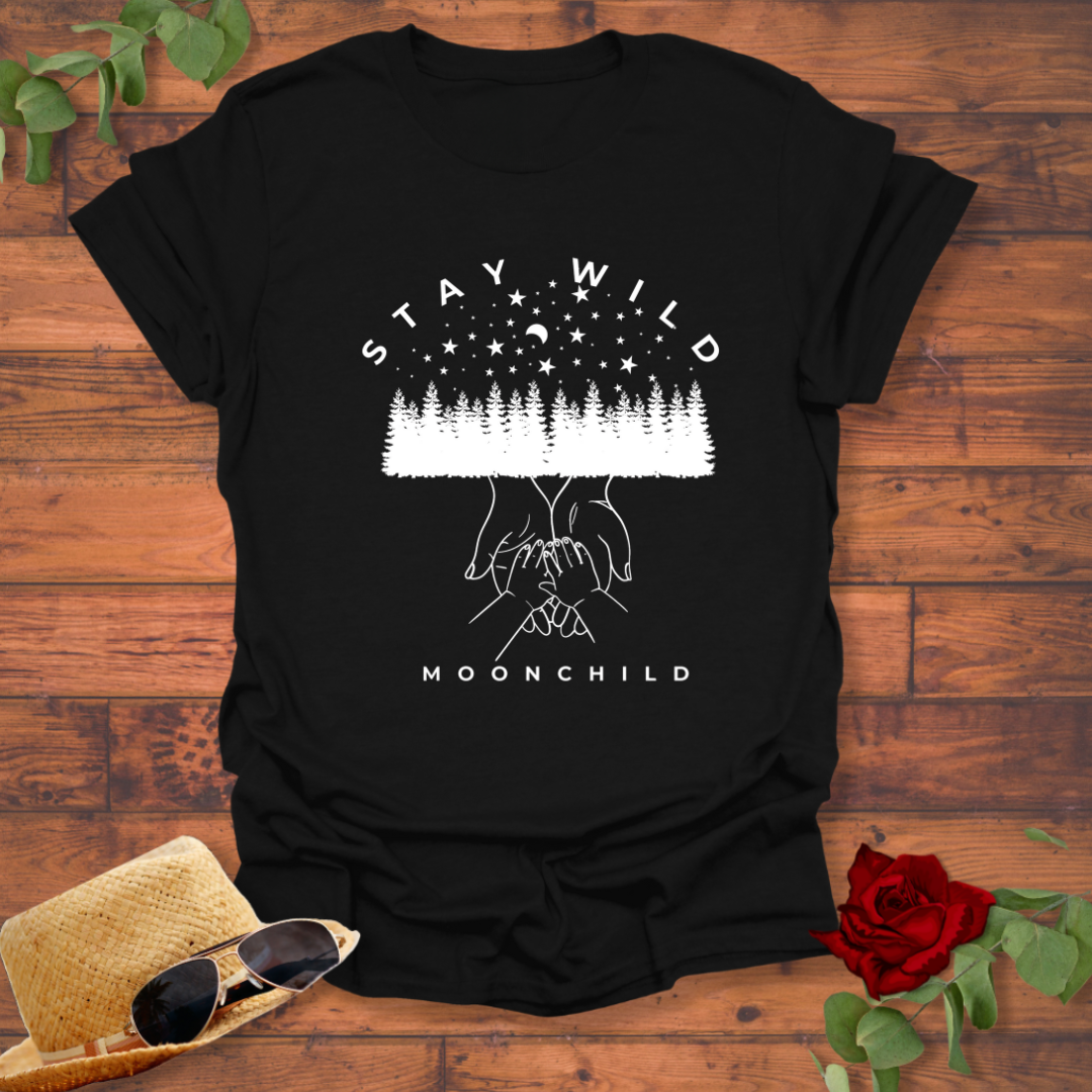 Stay Wild Moon Child T-shirt | Peachy Mind Unisex 100% Cotton T-Shirt