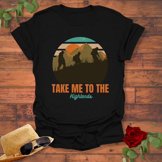 Take Me To The Highlands T-shirt | Peachy Mind Unisex 100% Cotton T-Shirt