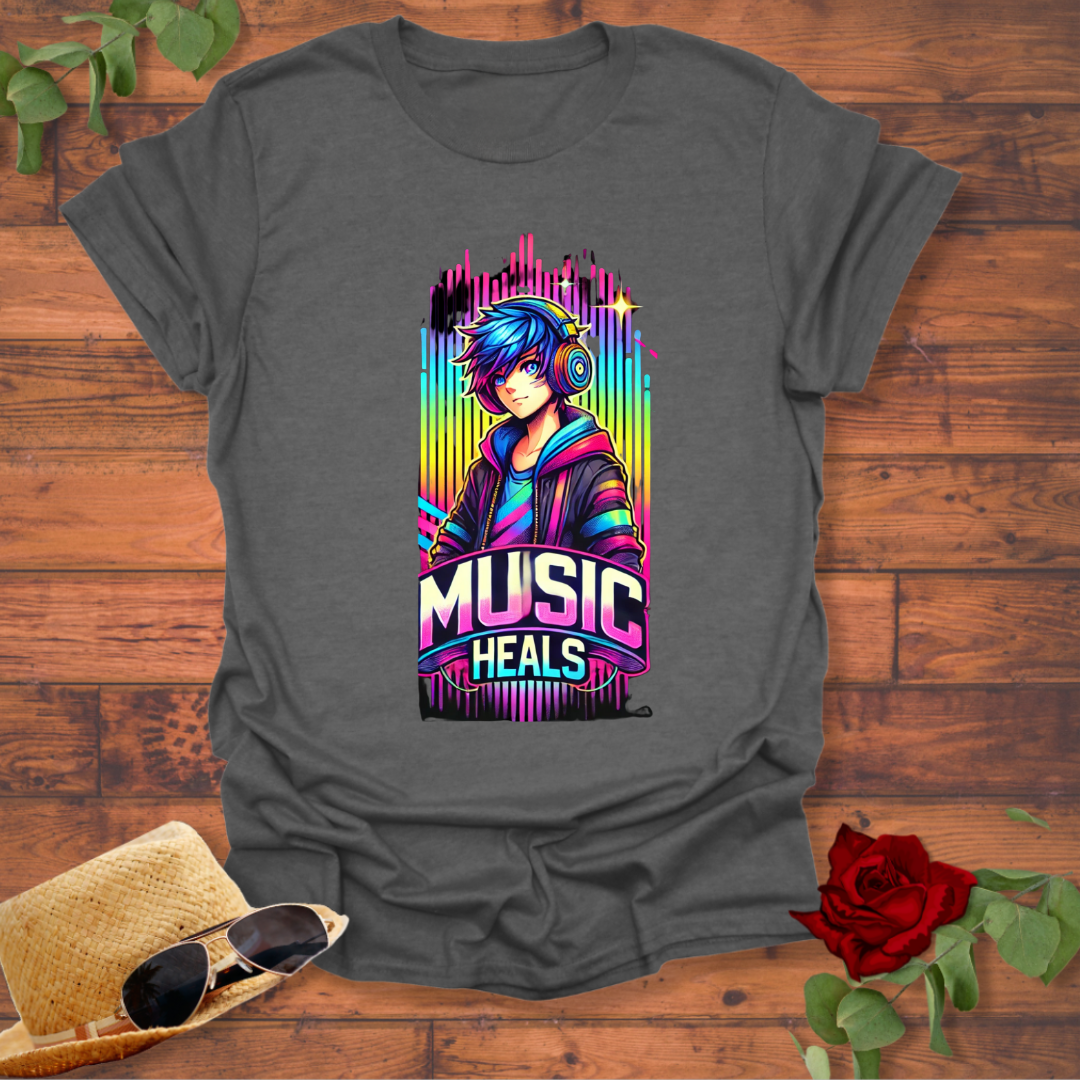 Music Heals T-shirt | Peachy Mind Unisex 100% Cotton T-Shirt