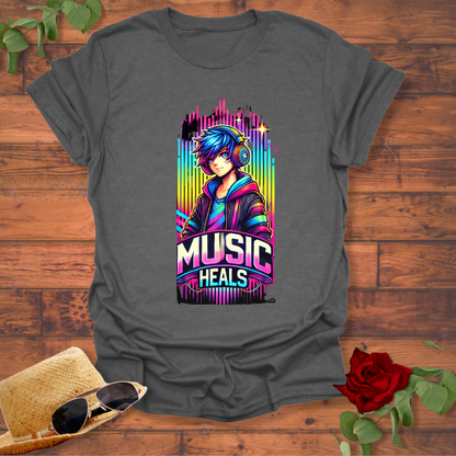 Music Heals T-shirt | Peachy Mind Unisex 100% Cotton T-Shirt