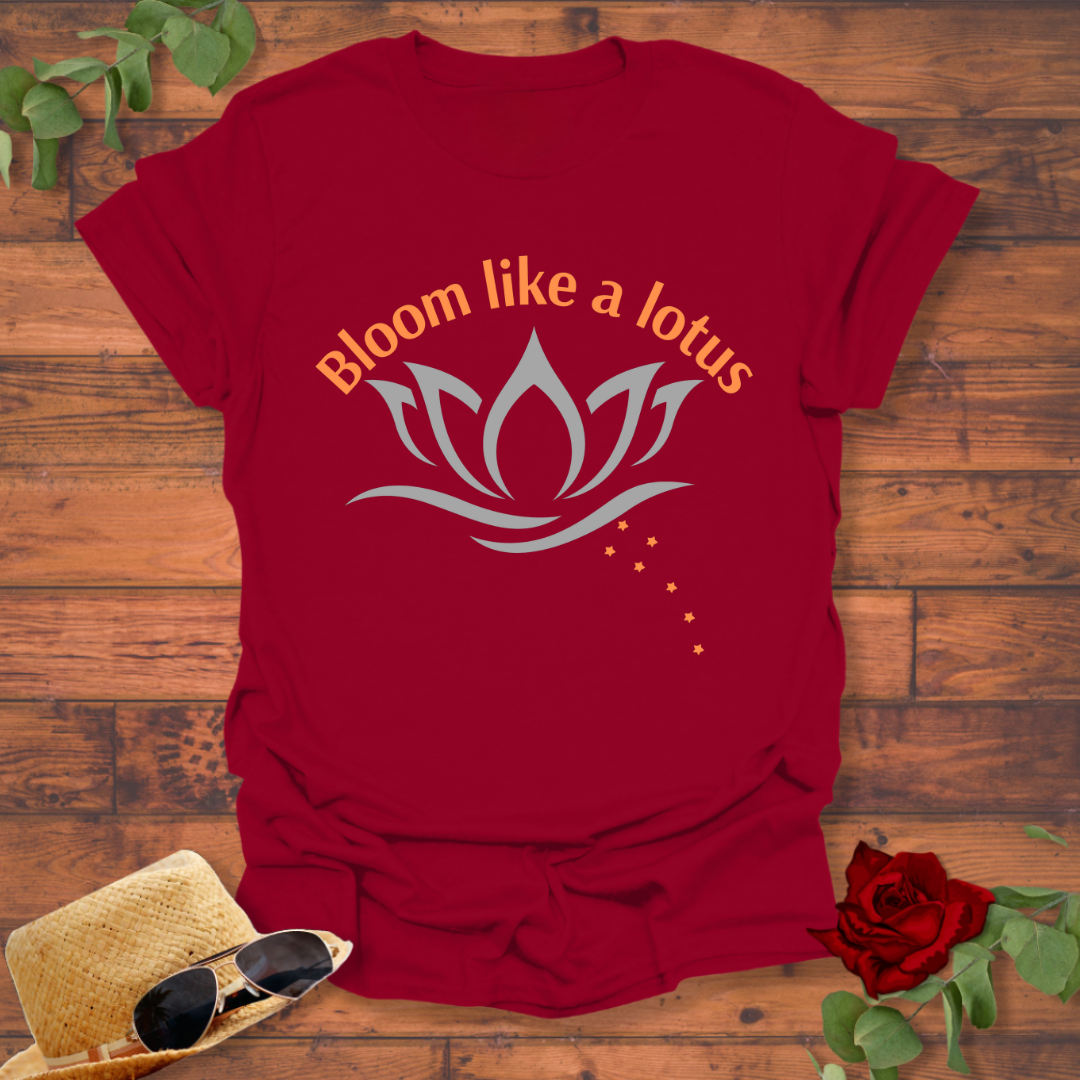 Bloom Like a Lotus T-shirt | Peachy Mind Unisex 100% Cotton T-Shirt