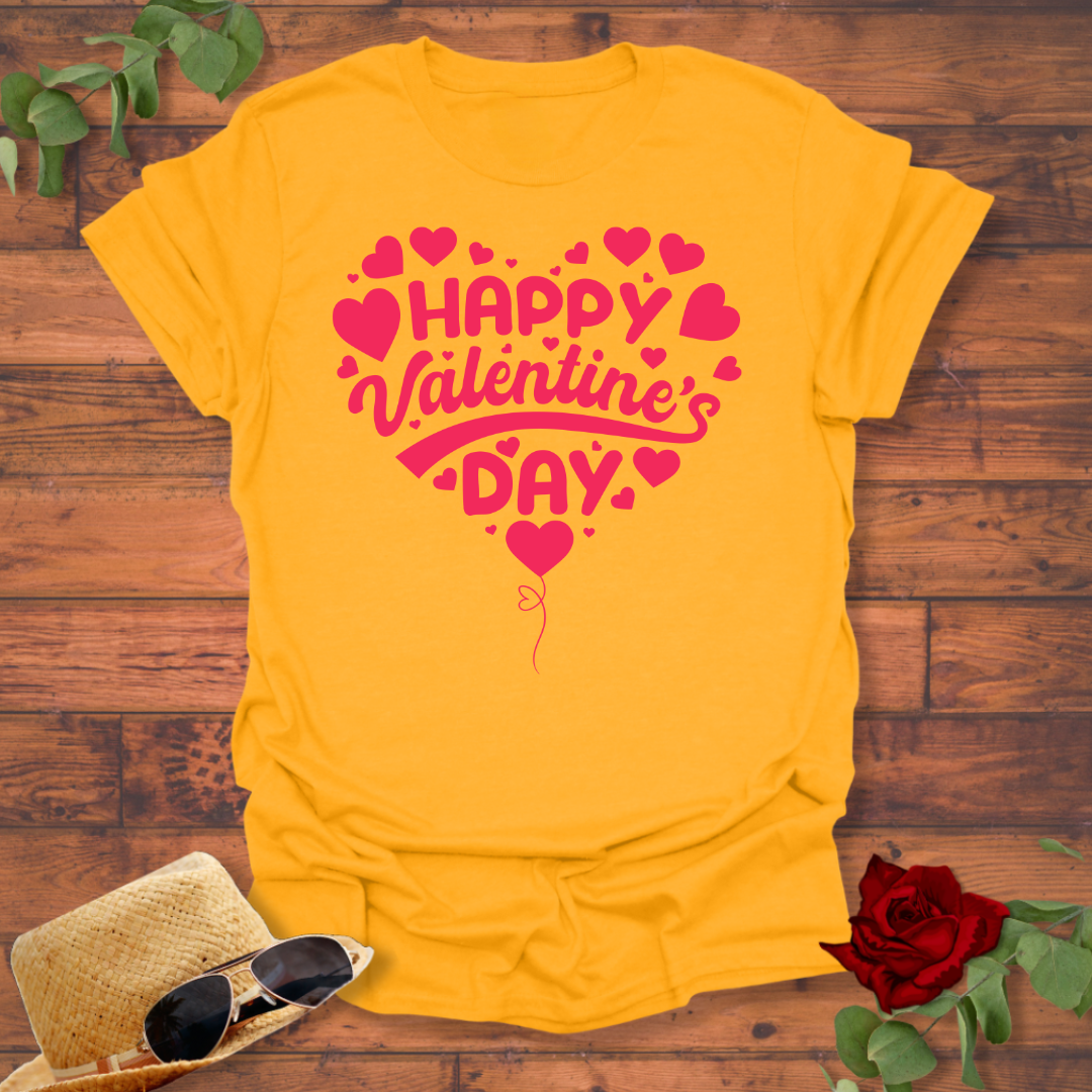 Happy Valentine's Day  T-shirt | Peachy Mind Unisex 100% Cotton T-Shirt