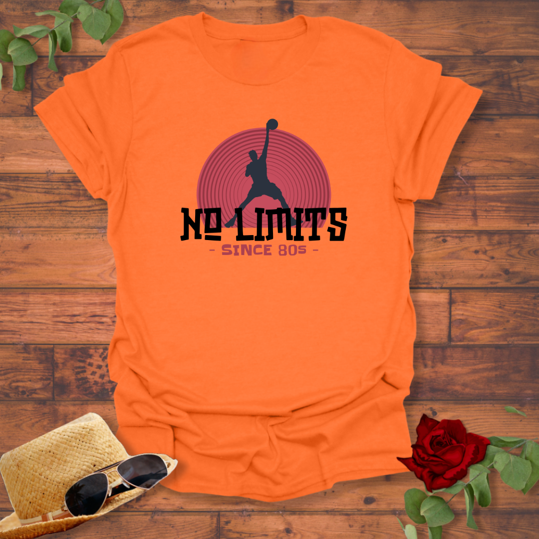 No Limits 80's Basket  Ball T-shirt | Peachy Mind Unisex 100% Cotton T-Shirt