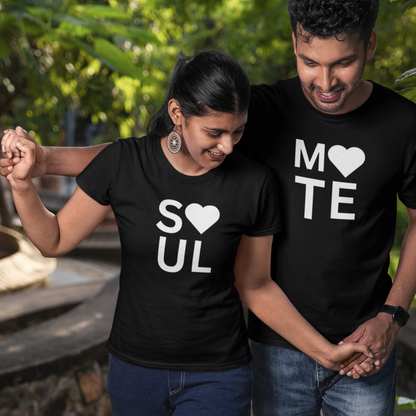 Soul Mate Couple T-shirts | Peachy Mind Unisex 100% Cotton T-Shirt