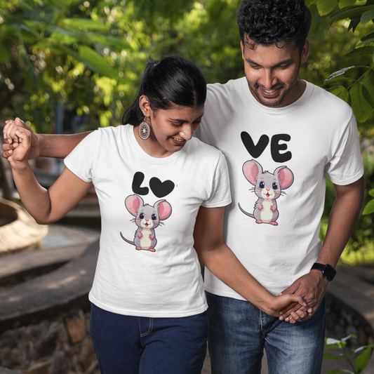 Micky Mouse Love Couple T-shirts | Peachy Mind Unisex 100% Cotton T-Shirt