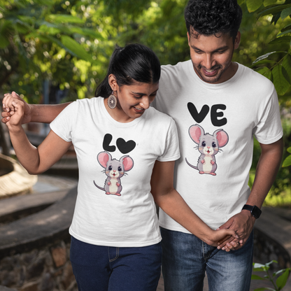Micky Mouse Love Couple T-shirts | Peachy Mind Unisex 100% Cotton T-Shirt