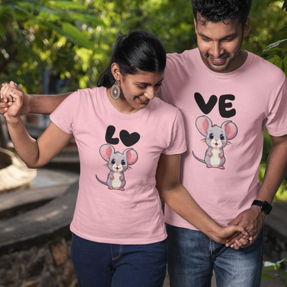 Micky Mouse Love Couple T-shirts | Peachy Mind Unisex 100% Cotton T-Shirt