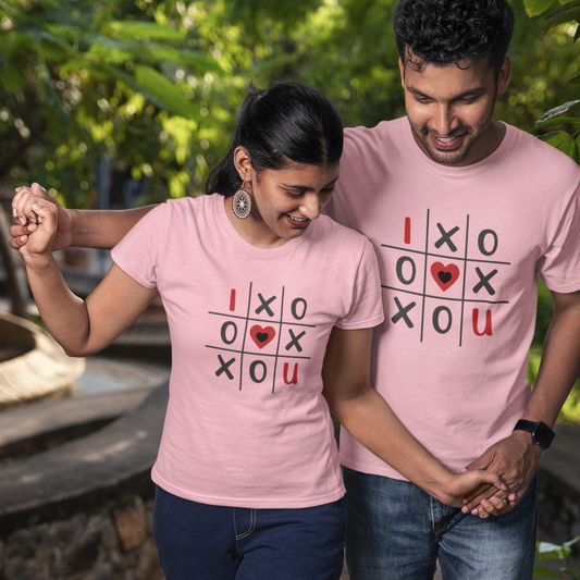 Love Game  - Tic Tac Toe Couple T-shirts | Peachy Mind Unisex 100% Cotton T-Shirt