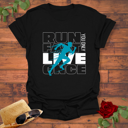 Run Fast Live Once T-shirt | Peachy Mind Unisex 100% Cotton T-Shirt
