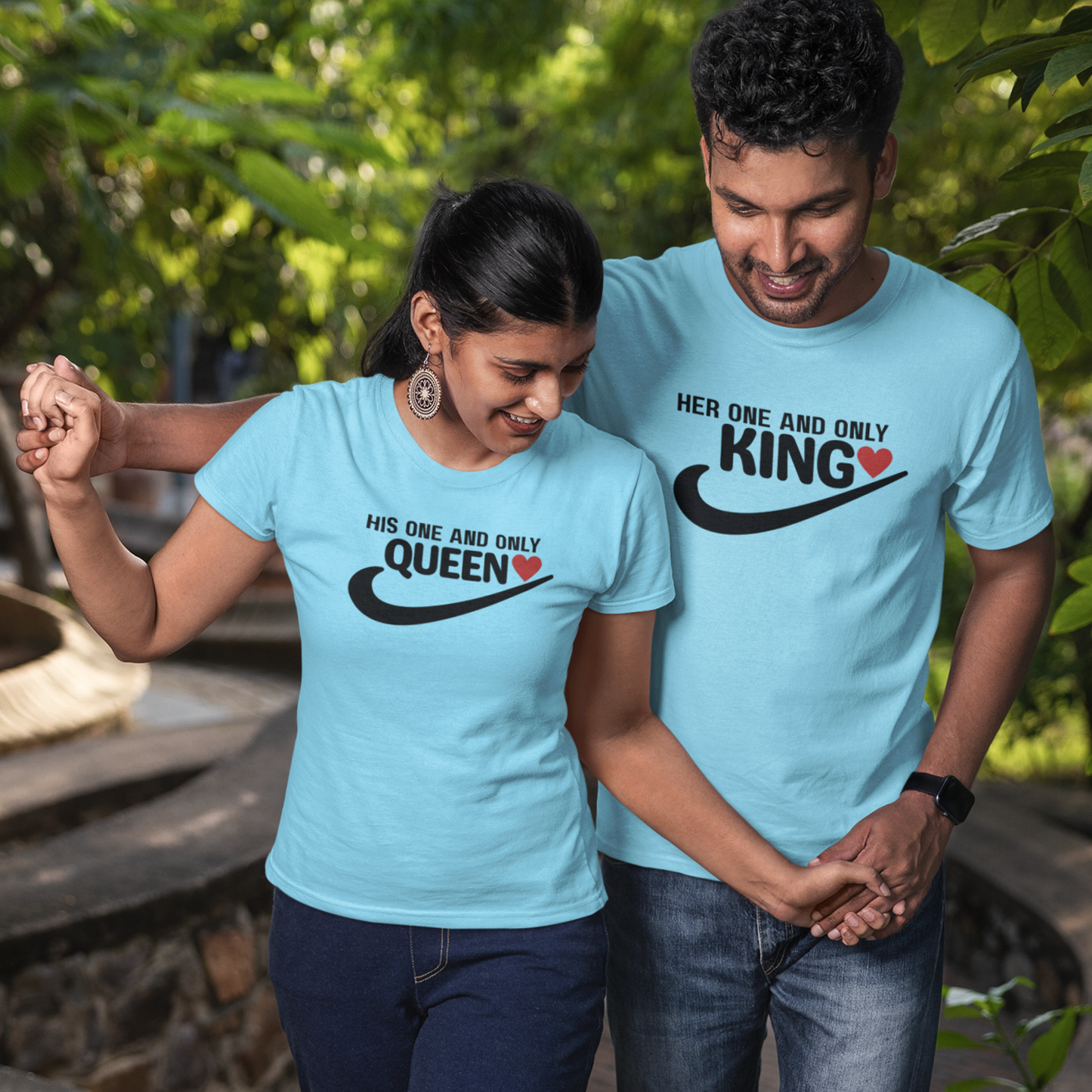 King & Queen  Couple T-shirts | Peachy Mind Unisex 100% Cotton T-Shirt