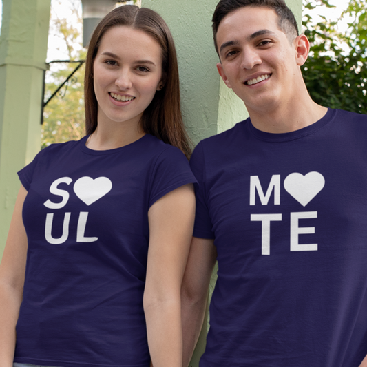 Soul Mate Couple T-shirts | Peachy Mind Unisex 100% Cotton T-Shirt