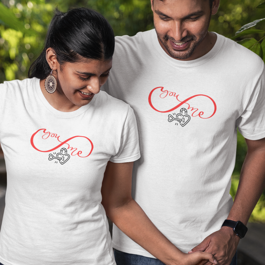 You & Me Couple T-shirts | Peachy Mind Unisex 100% Cotton T-Shirt